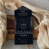 Rustic String Lights Wedding All In One Uitnodiging