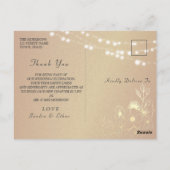 Rustic String Lights Wedding Bedankt Card Briefkaart (Achterkant)
