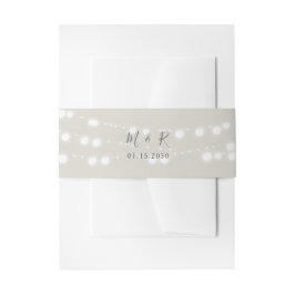Rustic String Lights Wedding Belly Band Uitnodigingen Wikkel