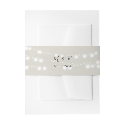 Rustic String Lights Wedding Belly Band Uitnodigingen Wikkel (Voorkant Voorbeeld)