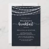 Rustic String Lights Wedding Breakfast Kaart (Voorkant)