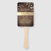 Rustic String Lights Wedding Fan Program Handwaaier (Voorkant)