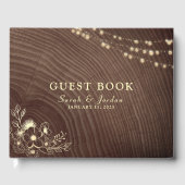 Rustic String Lights Wedding Guest Book Gastenboek (Voorkant)