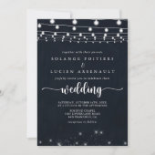 Rustic String Lights Wedding Kaart (Voorkant)