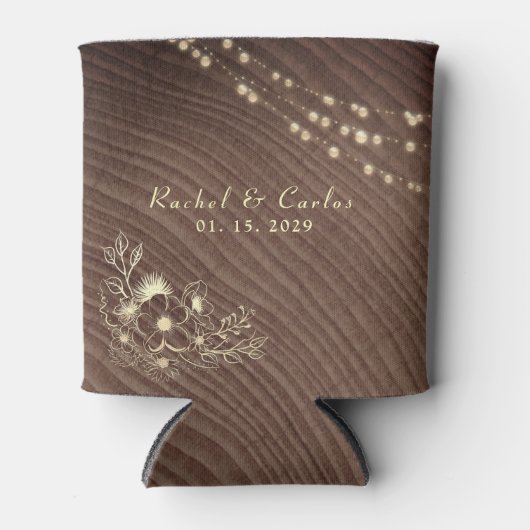 Rustic String Lights Wedding Koelbox Blikjeskoeler (Voorkant)