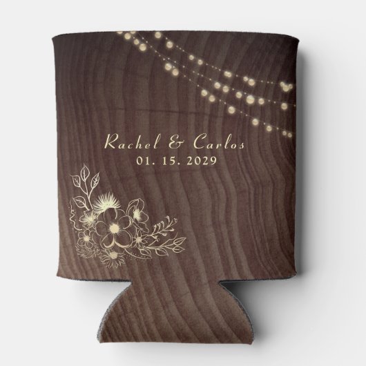 Rustic String Lights Wedding Koelbox Blikjeskoeler (Achterkant)