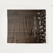 Rustic String Lights Wedding Photo Booth Backdrop Wandkleed (Voorkant (horizontaal))