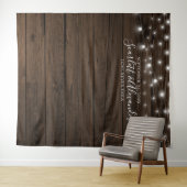 Rustic String Lights Wedding Photo Booth Backdrop Wandkleed (In Situ (horizontaal))