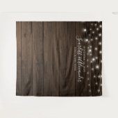 Rustic String Lights Wedding Photo Booth Backdrop Wandkleed (Voorkant (horizontaal))