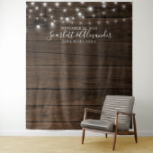 Rustic String Lights Wedding Photo Booth Backdrop Wandkleed (In situ)