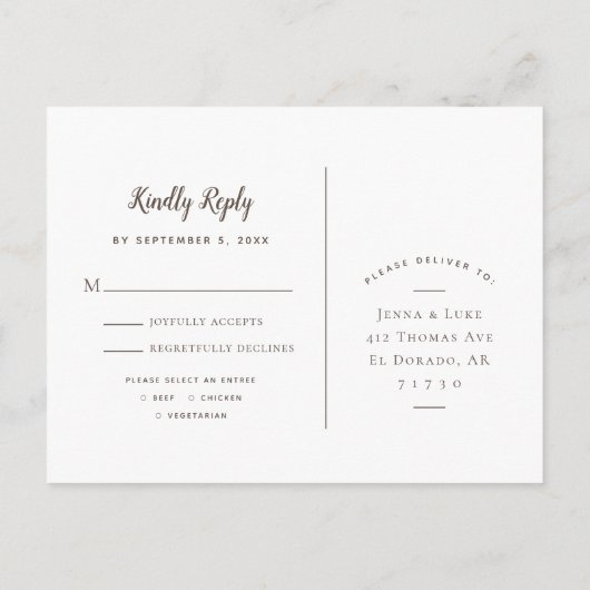 Rustic String Lights Wedding RSVP Briefkaart (Achterkant)