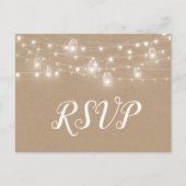 Rustic String Lights Wedding RSVP Briefkaart (Voorkant)