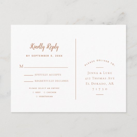 Rustic String Lights Wedding RSVP Briefkaart (Achterkant)