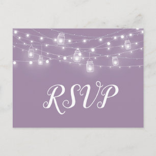 Rustic String Lights Wedding RSVP Briefkaart