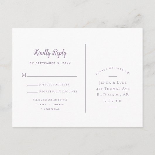 Rustic String Lights Wedding RSVP Briefkaart (Achterkant)