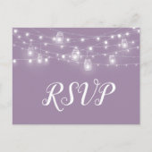 Rustic String Lights Wedding RSVP Briefkaart (Voorkant)