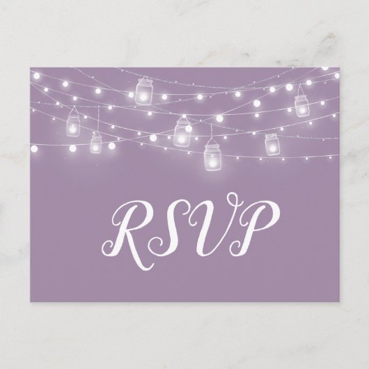 Rustic String Lights Wedding RSVP Briefkaart (Voorkant)