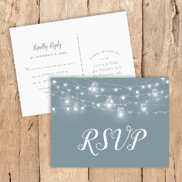 Rustic String Lights Wedding RSVP Briefkaart