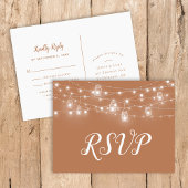 Rustic String Lights Wedding RSVP Briefkaart