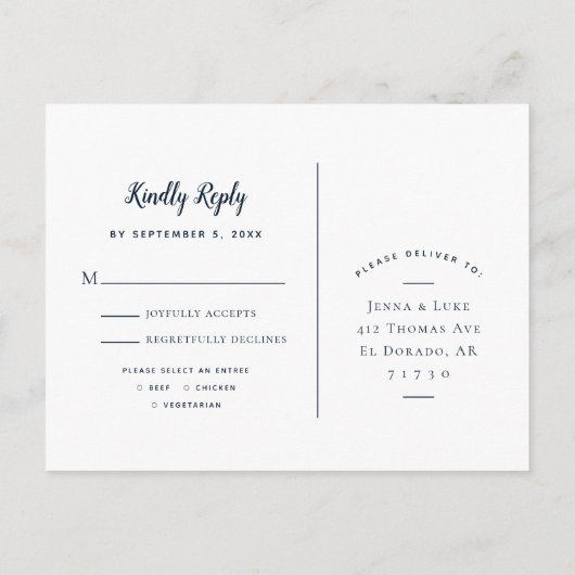 Rustic String Lights Wedding RSVP Briefkaart (Achterkant)