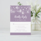 Rustic String Lights Wedding RSVP-kaart RSVP Kaartje (Staand voorkant)
