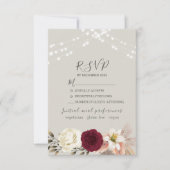 Rustic String Lights Wedding RSVP-kaart RSVP Kaartje (Voorkant)