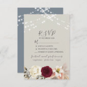 Rustic String Lights Wedding RSVP-kaart RSVP Kaartje (Voorkant / Achterkant)
