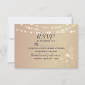 Rustic String Lights Wedding RSVP-kaart RSVP Kaartje (Voorkant)