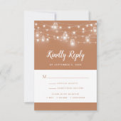 Rustic String Lights Wedding RSVP-kaart RSVP Kaartje (Voorkant)