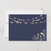 Rustic String Lights Wedding RSVP Kaartje (Achterkant)