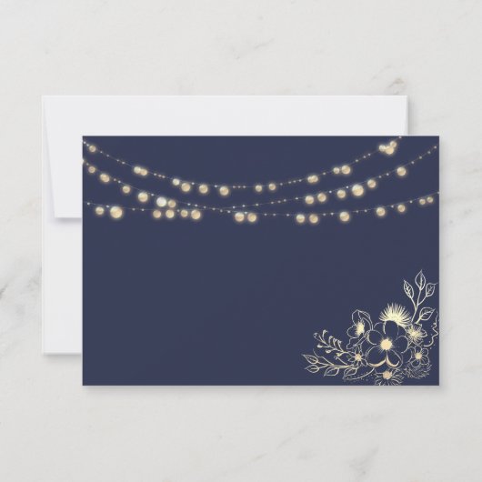 Rustic String Lights Wedding RSVP Kaartje (Achterkant)