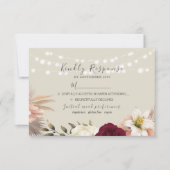 Rustic String Lights Wedding RSVP Kaartje (Voorkant)