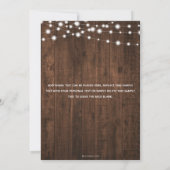 Rustic String Lights Wedding Save the Date Foto (Achterkant)