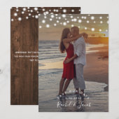 Rustic String Lights Wedding Save the Date Foto (Voorkant / Achterkant)
