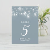 Rustic String Lights Wedding Table Numbers (Staand voorkant)