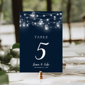 Rustic String Lights Wedding Table Numbers Kaart