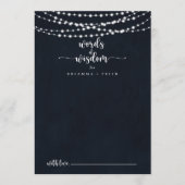 Rustic String Lights Wedding Words of Wisdom Advieskaart (Voorkant)