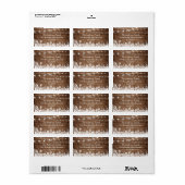 Rustic String Lights Winter Kerstsnowflakes Etiket (Full Sheet)