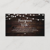 Rustic String Lights, Wood, Honeymoon Wish Informatiekaartje (Voorkant)