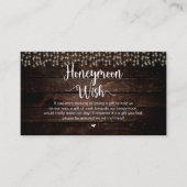 Rustic String Lights, Wood, Honeymoon Wish Informatiekaartje (Voorkant)