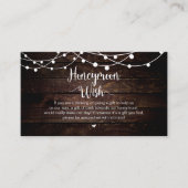 Rustic String Lights, Wood, Honeymoon Wish Informatiekaartje (Voorkant)