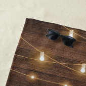 Rustic String Lights Wood Patroon Strandlaken (In situ)