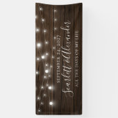 Rustic String Lights Wood Wedding Spandoek (Verticaal)