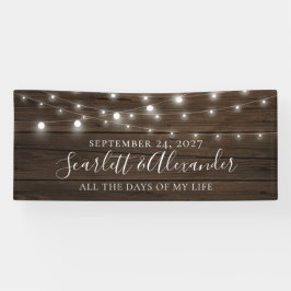 Rustic String Lights Wood Wedding Spandoek