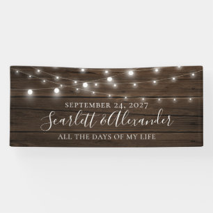 Rustic String Lights Wood Wedding Spandoek