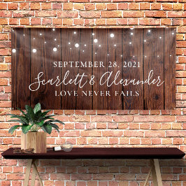 Rustic String Lights Wood Wedding Spandoek