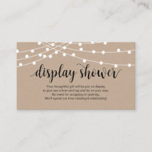 Rustic String Lights, zwart script, Display Shower