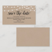 Rustic String Lights, Zwart, Trouwen Bewaar de dat Informatiekaartje (Voorkant / Achterkant)