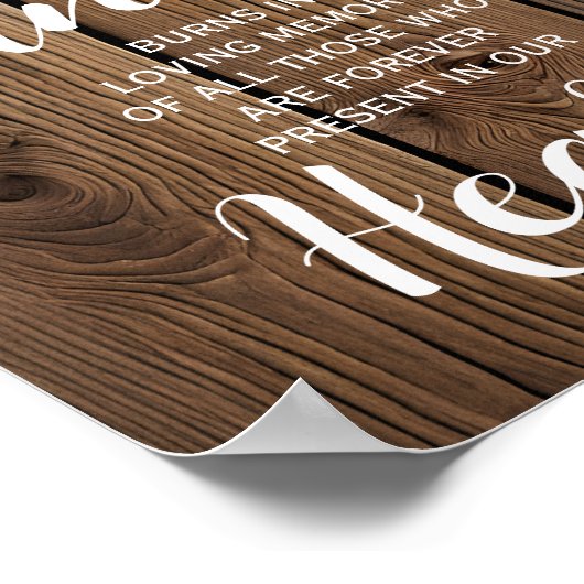 Rustic String of light Memory candle sign bruiloft Poster (Hoek)