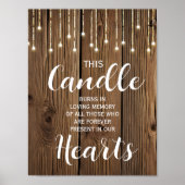 Rustic String of light Memory candle sign bruiloft Poster (Voorkant)